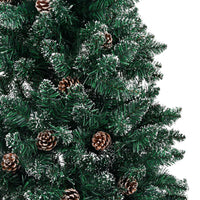 Thumbnail for Schlanker Weihnachtsbaum mit Echtholz und Schnee Grün 180 cm