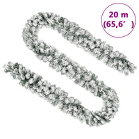 Thumbnail for Weihnachtsgirlande mit Schnee Grün 20 m PVC