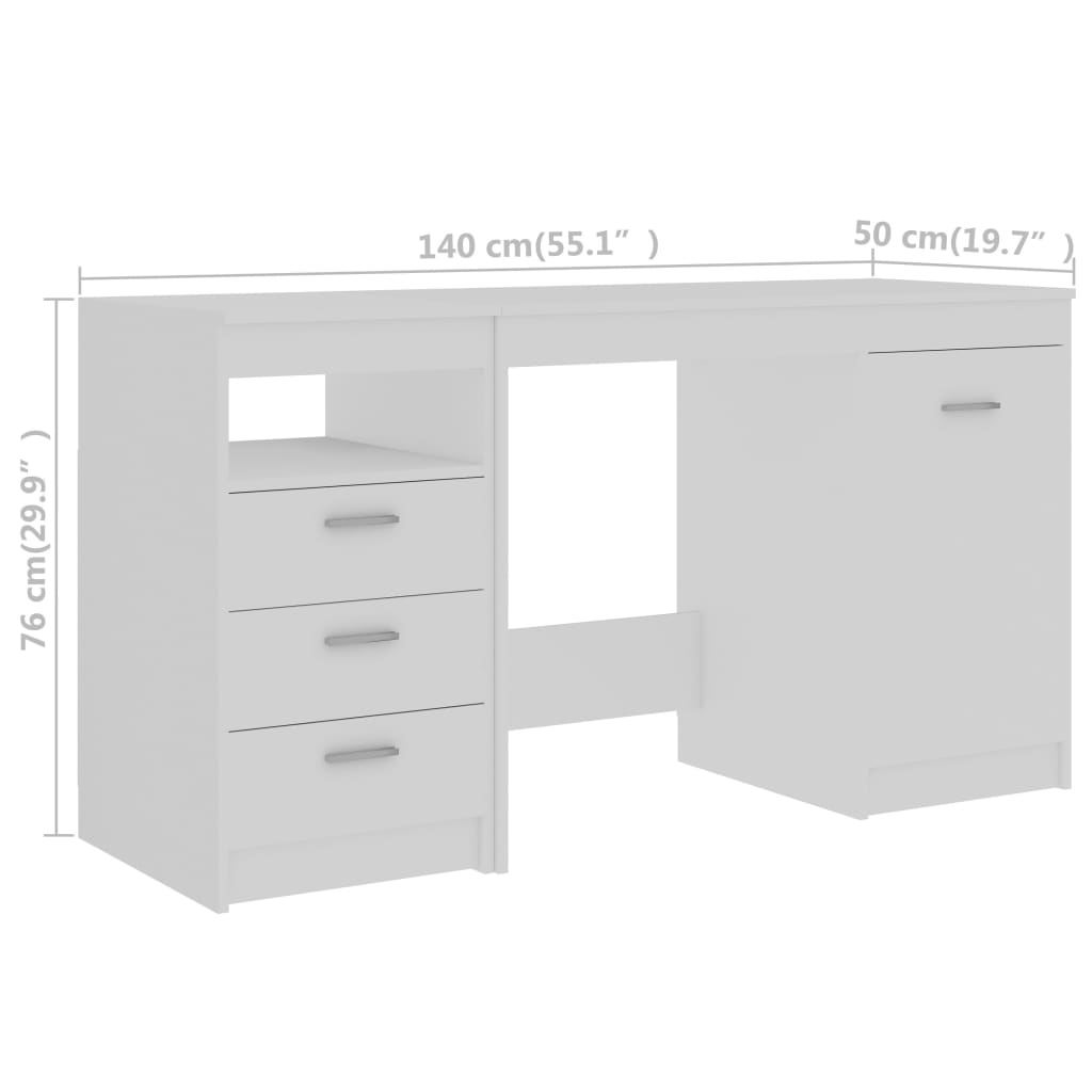 Schreibtisch Weiß 140 x 50 x 76 cm Spanplatte