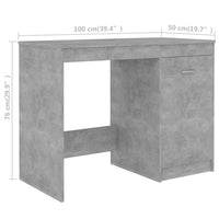 Thumbnail for Schreibtisch Betongrau 140x50x76 cm Holzwerkstoff