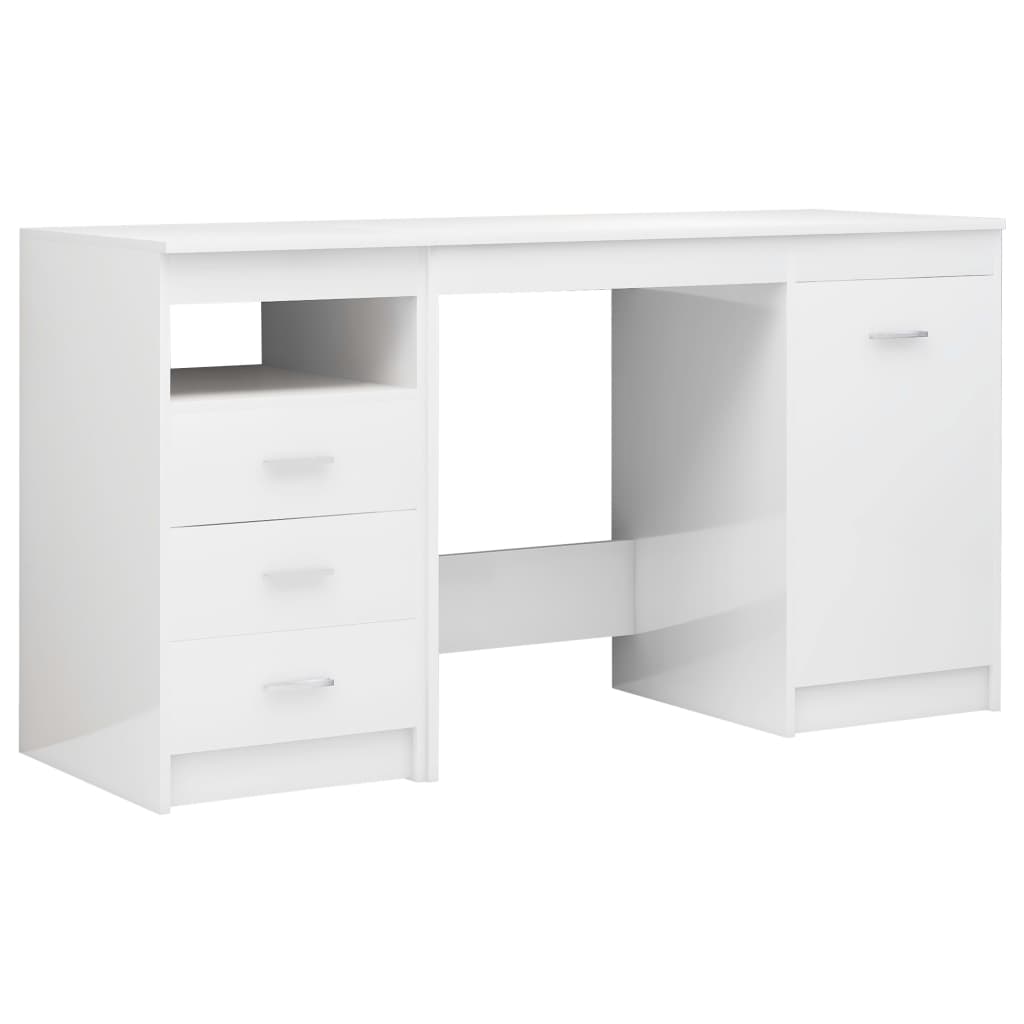 Schreibtisch Hochglanz-Weiß 140 x 50 x 76 cm Spanplatte