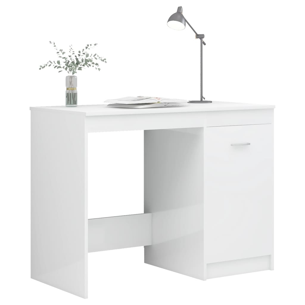 Schreibtisch Hochglanz-Weiß 140 x 50 x 76 cm Spanplatte