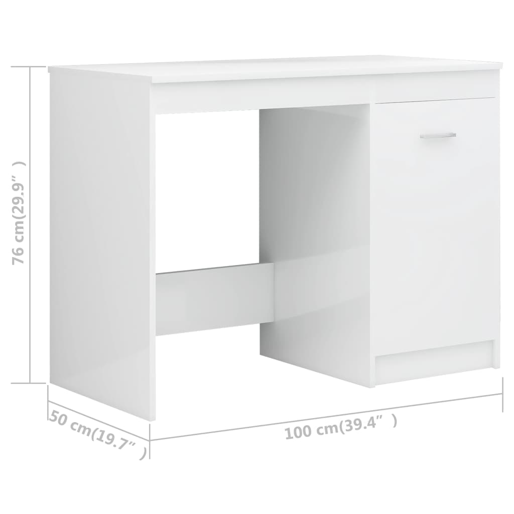 Schreibtisch Hochglanz-Weiß 140 x 50 x 76 cm Spanplatte