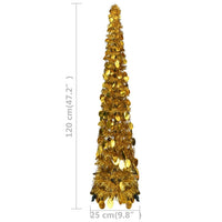 Thumbnail for Künstlicher Pop-Up-Weihnachtsbaum Golden 120 cm PET