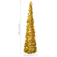 Thumbnail for Künstlicher Pop-Up-Weihnachtsbaum Golden 180 cm PET