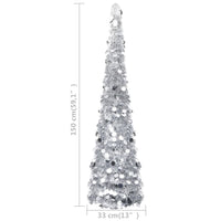 Thumbnail for Künstlicher Pop-Up-Weihnachtsbaum Silbern 150 cm PET