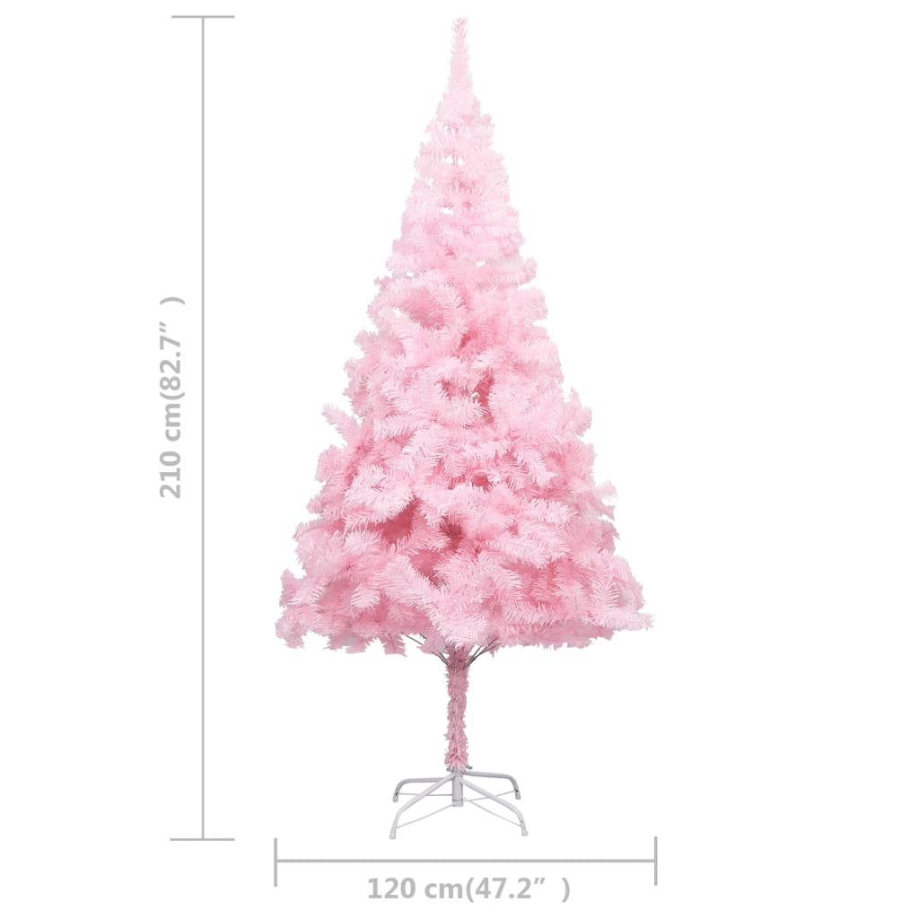 Künstlicher Weihnachtsbaum mit Ständer Rosa 210 cm PVC