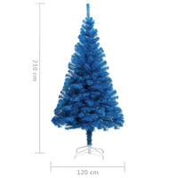 Thumbnail for Künstlicher Weihnachtsbaum mit Ständer Blau 210 cm PVC