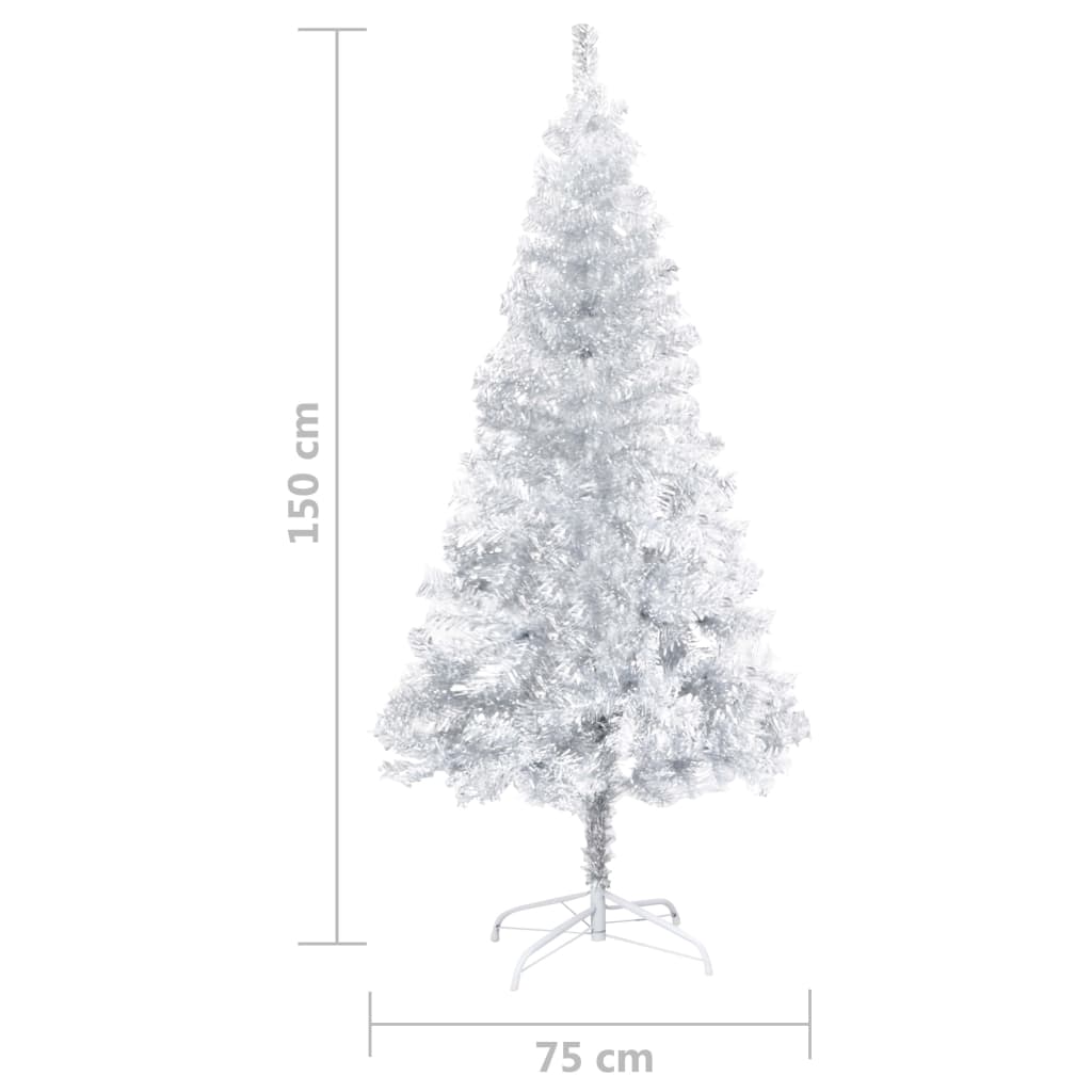 Künstlicher Weihnachtsbaum mit Ständer Silbern 150 cm PET