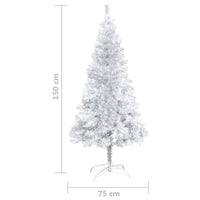 Thumbnail for Künstlicher Weihnachtsbaum mit Ständer Silbern 150 cm PET