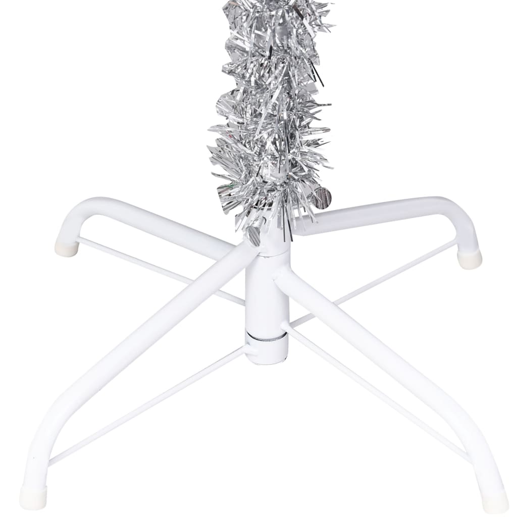 Künstlicher Weihnachtsbaum mit Ständer Silbern 180 cm PET