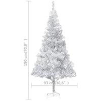 Thumbnail for Künstlicher Weihnachtsbaum mit Ständer Silbern 180 cm PET