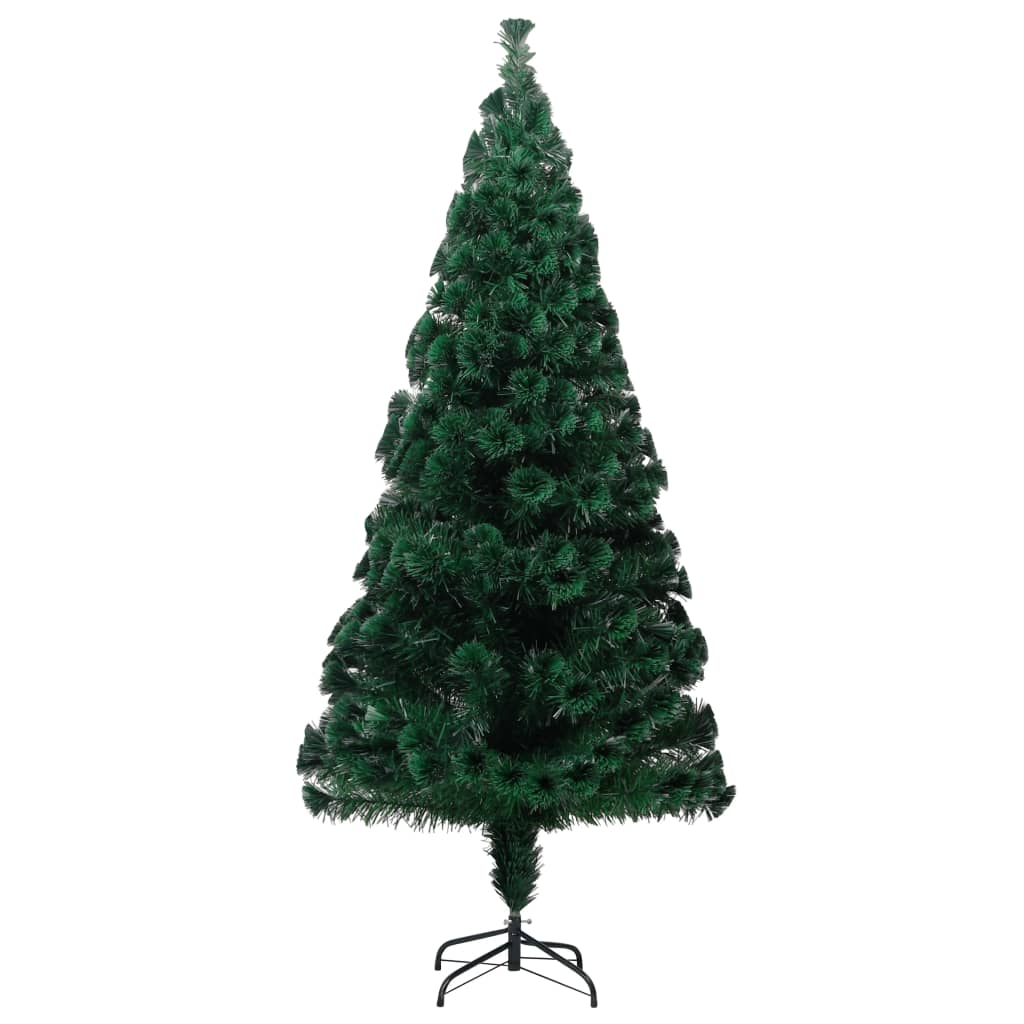 Künstlicher Weihnachtsbaum mit Ständer Grün 210 cm Fiberoptik