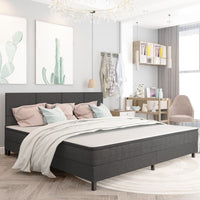 Thumbnail for Boxspringbett Dunkelgrau Stoff 200x200 cm