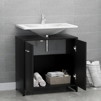 Thumbnail for Badezimmerschrank Schwarz 60x33x61 cm Holzwerkstoff