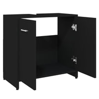 Thumbnail for Badezimmerschrank Schwarz 60x33x61 cm Holzwerkstoff