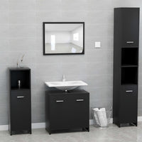 Thumbnail for Badezimmerschrank Schwarz 60x33x61 cm Holzwerkstoff