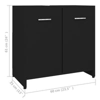 Thumbnail for Badezimmerschrank Schwarz 60x33x61 cm Holzwerkstoff
