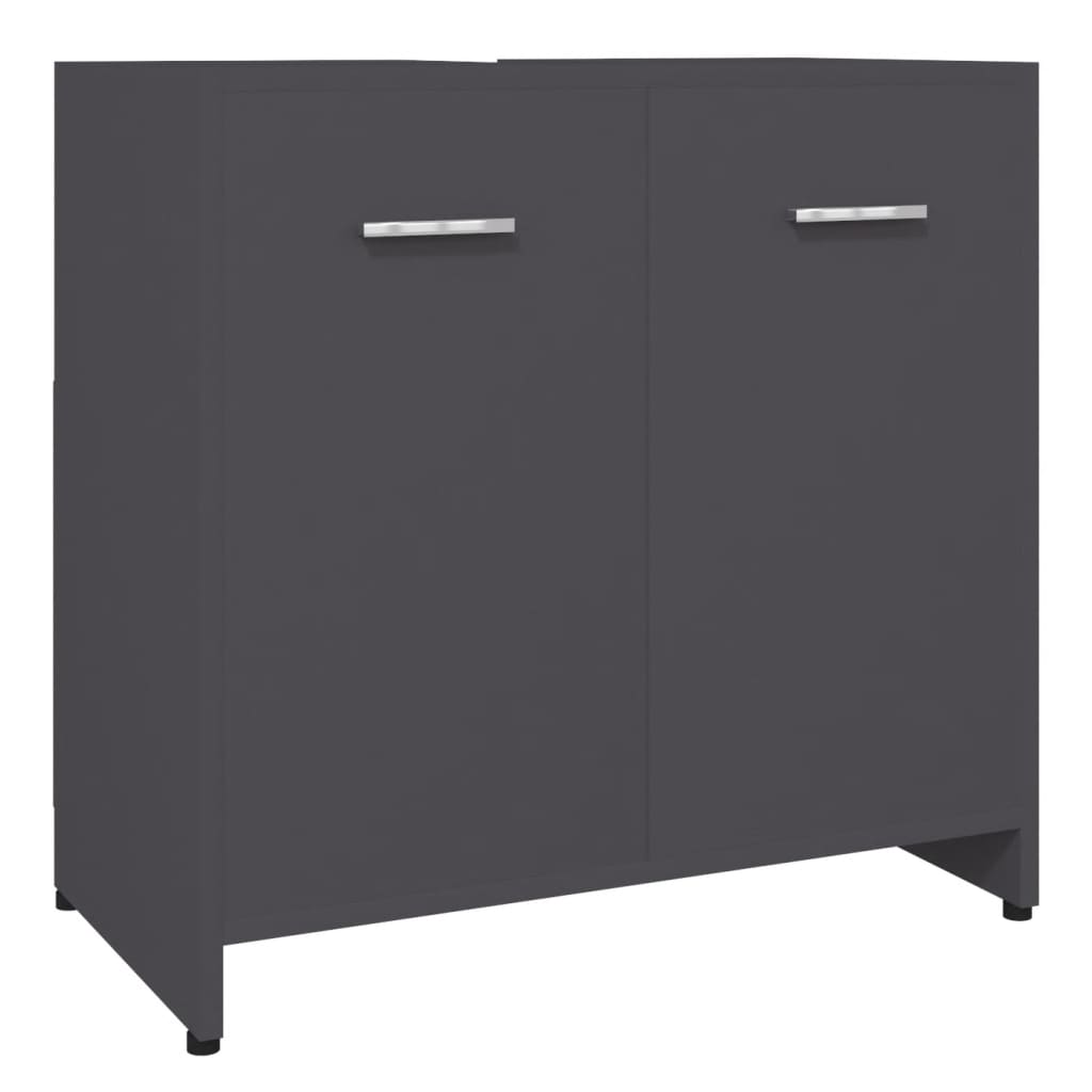 Badezimmerschrank Grau 60x33x61 cm Holzwerkstoff