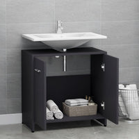 Thumbnail for Badezimmerschrank Grau 60x33x61 cm Holzwerkstoff
