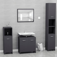 Thumbnail for Badezimmerschrank Grau 60x33x61 cm Holzwerkstoff