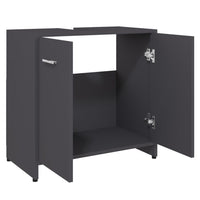 Thumbnail for Badezimmerschrank Grau 60x33x61 cm Holzwerkstoff