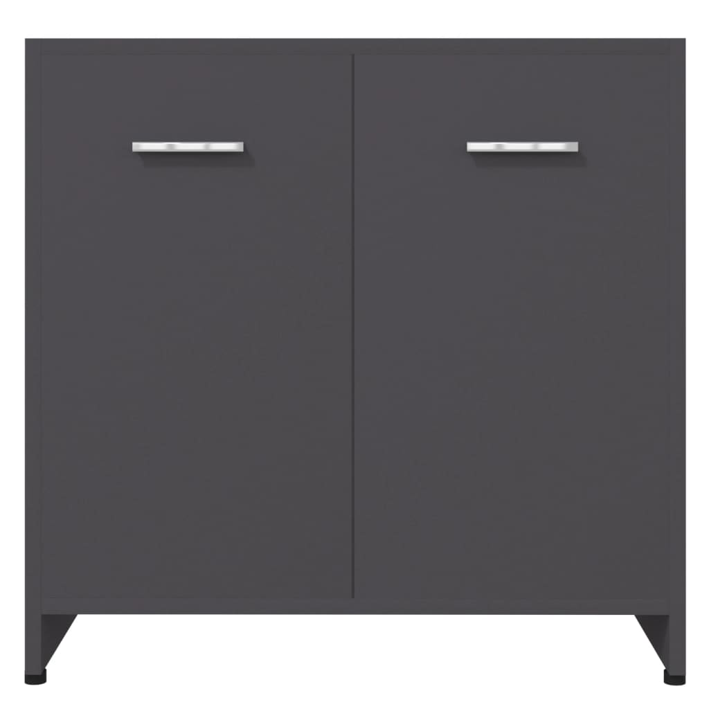 Badezimmerschrank Grau 60x33x61 cm Holzwerkstoff