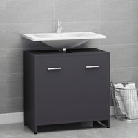Thumbnail for Badezimmerschrank Grau 60x33x61 cm Holzwerkstoff