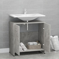 Thumbnail for Badezimmerschrank Betongrau 60x33x61 cm Holzwerkstoff