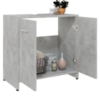 Thumbnail for Badezimmerschrank Betongrau 60x33x61 cm Holzwerkstoff
