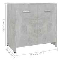 Thumbnail for Badezimmerschrank Betongrau 60x33x61 cm Holzwerkstoff