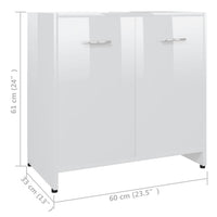 Thumbnail for Badezimmerschrank Hochglanz-Weiß 60x33x61 cm Holzwerkstoff