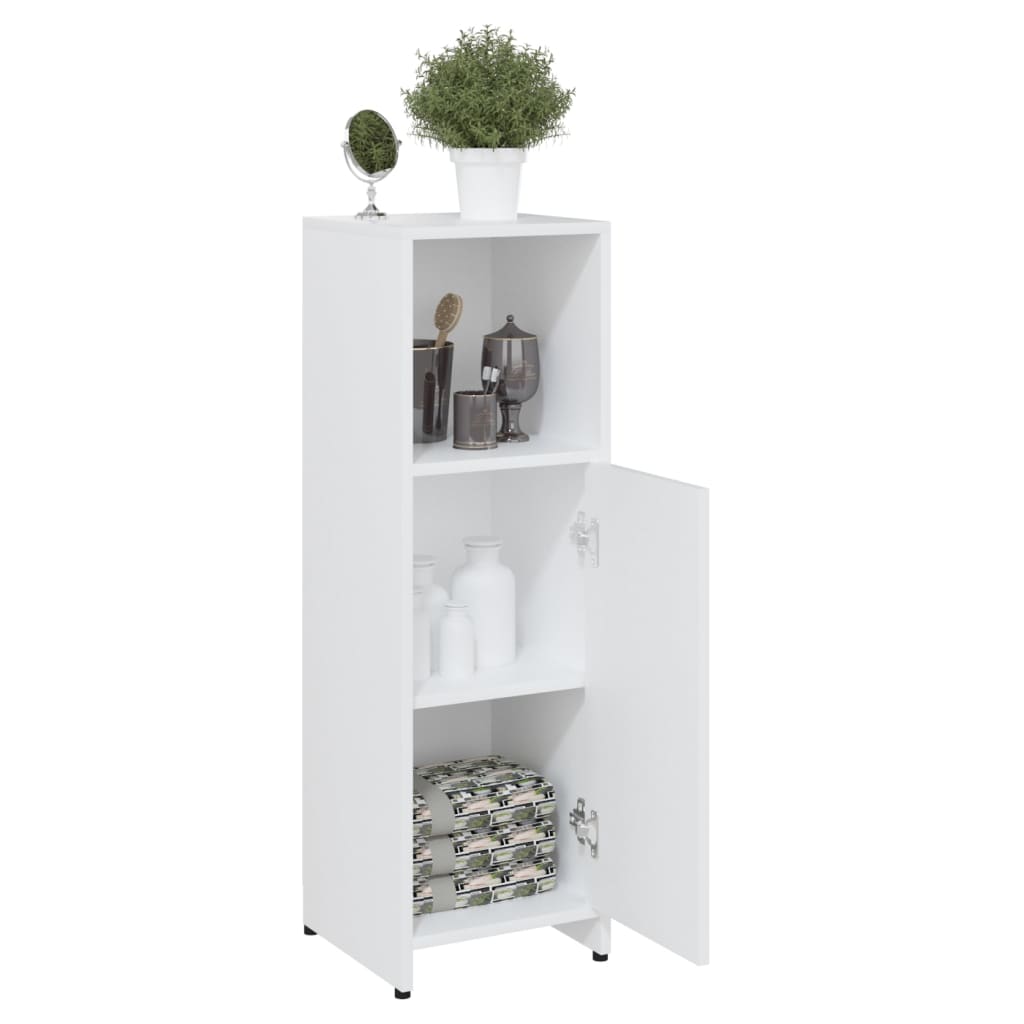 Badezimmerschrank Weiß 30x30x95 cm Holzwerkstoff