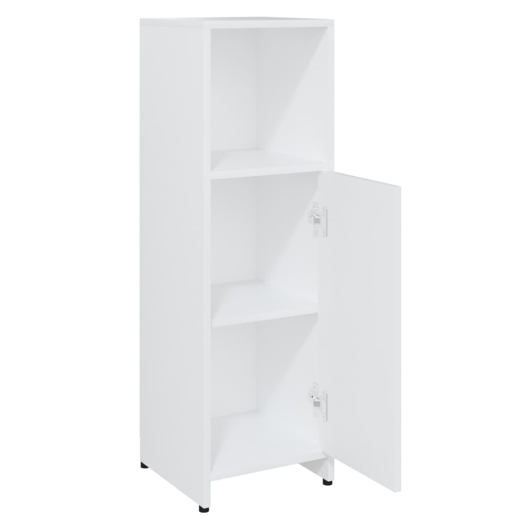 Badezimmerschrank Weiß 30x30x95 cm Holzwerkstoff