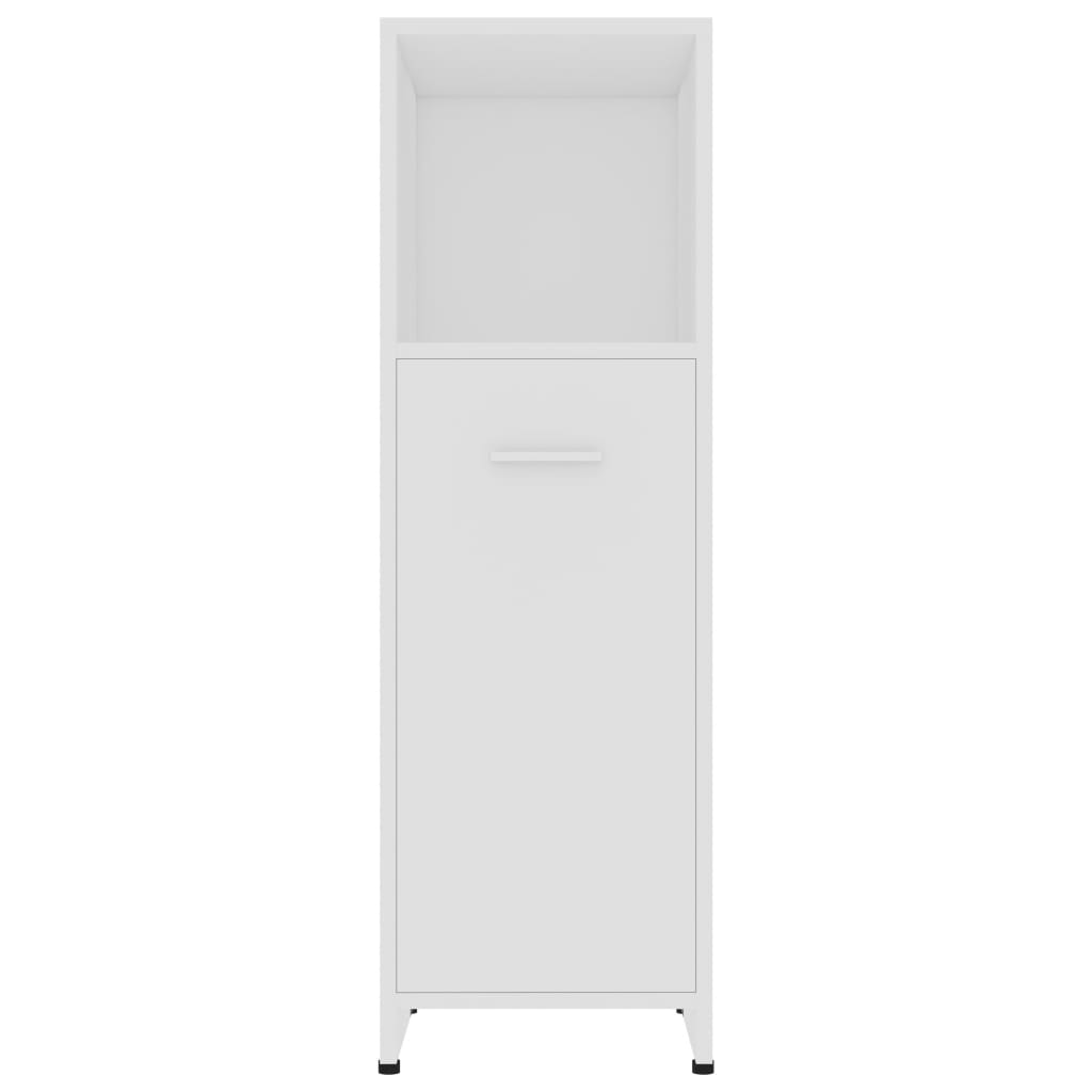 Badezimmerschrank Weiß 30x30x95 cm Holzwerkstoff