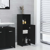 Thumbnail for Badezimmerschrank Schwarz 30x30x95 cm Holzwerkstoff