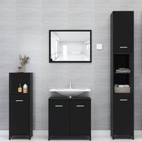 Thumbnail for Badezimmerschrank Schwarz 30x30x95 cm Holzwerkstoff