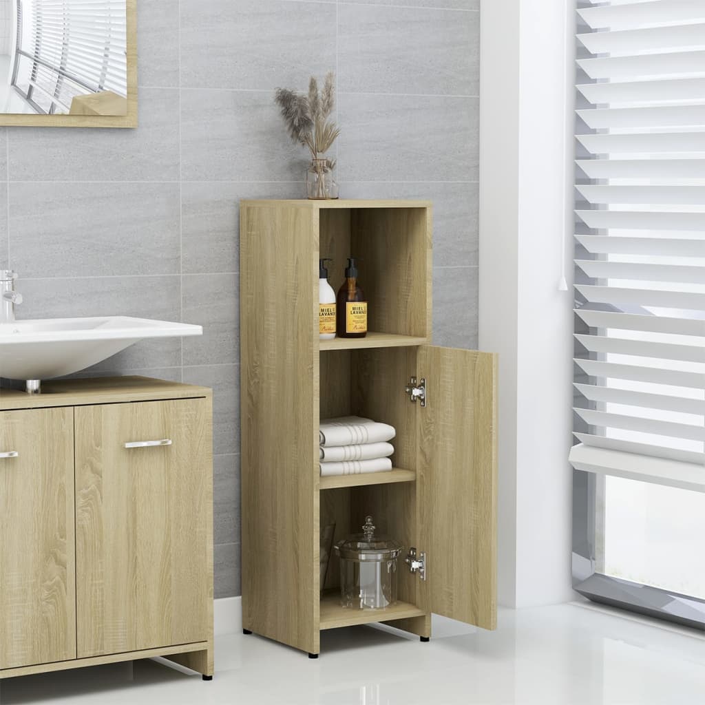 Badezimmerschrank Sonoma-Eiche 30x30x95 cm Holzwerkstoff