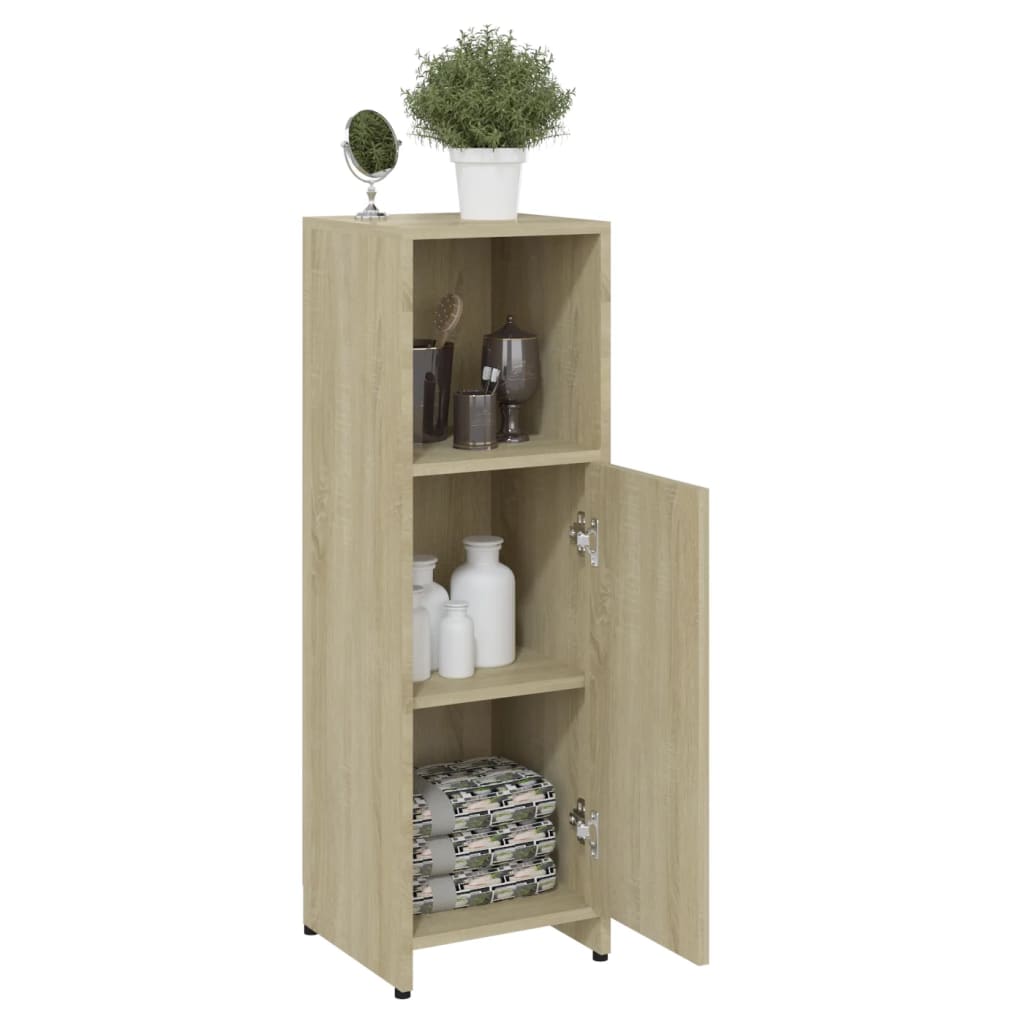 Badezimmerschrank Sonoma-Eiche 30x30x95 cm Holzwerkstoff
