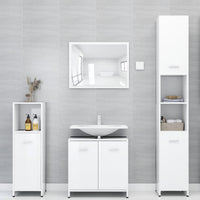 Thumbnail for Badezimmerschrank Hochglanz-Weiß 30x30x95 cm Holzwerkstoff