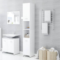 Thumbnail for Badezimmerschrank Weiß 30x30x183,5 cm Holzwerkstoff