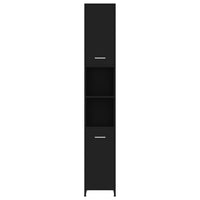 Thumbnail for Badezimmerschrank Schwarz 30x30x183,5 cm Holzwerkstoff