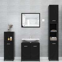 Thumbnail for Badezimmerschrank Schwarz 30x30x183,5 cm Holzwerkstoff