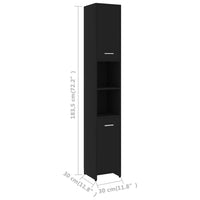 Thumbnail for Badezimmerschrank Schwarz 30x30x183,5 cm Holzwerkstoff