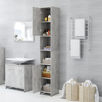 Thumbnail for Badezimmerschrank Betongrau 30x30x183,5 cm Holzwerkstoff