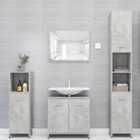 Thumbnail for Badezimmerschrank Betongrau 30x30x183,5 cm Holzwerkstoff