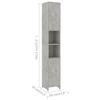 Thumbnail for Badezimmerschrank Betongrau 30x30x183,5 cm Holzwerkstoff