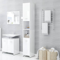 Thumbnail for Badezimmerschrank Hochglanz-Weiß 30x30x183,5 cm Holzwerkstoff