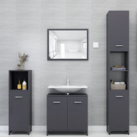 Thumbnail for Badezimmerschrank Hochglanz-Grau 30x30x183,5 cm Holzwerkstoff
