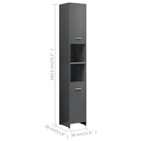 Thumbnail for Badezimmerschrank Hochglanz-Grau 30x30x183,5 cm Holzwerkstoff